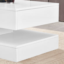 Load image into Gallery viewer, Ainpecca Coffee Table White High Gloss Rectangle With two drawers and Variable Color Light Strip CT138