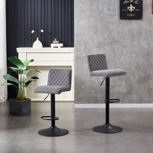 Load image into Gallery viewer, Ainpecca Bar Stools Set of 2 Velvet Chair Diamond Stitch 012MC