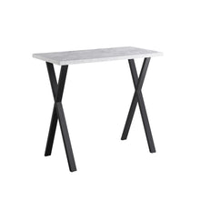 Load image into Gallery viewer, Ainpecca Bar Table Breakfast Counter Table with Marble Effect Top and Metal Legs Industrial Style Coffee Kitchen 104BT