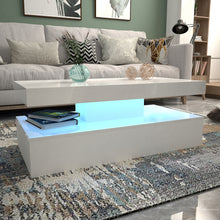 Load image into Gallery viewer, Ainpecca White High Gloss Coffee Table Rectangular with 16 Colours RGB LED Light CT003