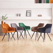 Load image into Gallery viewer, Ainpecca Dining Chairs 2pcs Velevt Padded Metal leg 141MC