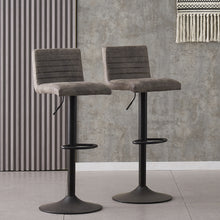 Load image into Gallery viewer, Ainpecca Bar Stools Set of 2 Faux Matte Suede Leather/ Velvet Seat 129BC