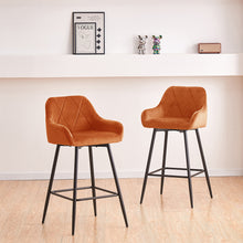 Load image into Gallery viewer, Ainpecca Bar Stools Set of 2 Velvet Bar Stools Breakfast Dining Barstools 142MC