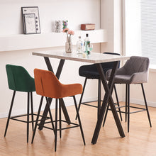 Load image into Gallery viewer, Ainpecca Bar Stools Set of 2 Velvet Bar Stools Breakfast Dining Barstools 142MC