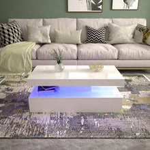 Load image into Gallery viewer, Ainpecca White High Gloss Coffee Table Rectangular with 16 Colours RGB LED Light CT003