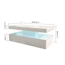 Load image into Gallery viewer, Ainpecca White High Gloss Coffee Table Rectangular with 16 Colours RGB LED Light CT003