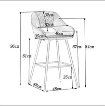 Load image into Gallery viewer, Ainpecca Set of 2/4 Velvet Bar Stools High Counter Breakfast Chairs Kitchen Pub Restaurant 002MC