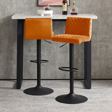 Load image into Gallery viewer, Ainpecca Bar Stools Set of 2 Velvet Chair Diamond Stitch 012MC