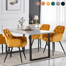 Load image into Gallery viewer, Ainpecca Dining Set Wooden Dining Table MDF Marble Sticker+4 Dining Chairs 108/039MC