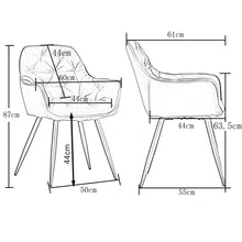 Load image into Gallery viewer, Ainpecca Set of 2/4 Dining Chairs Set Velvet Padded Seat Metal Leg Kitchen ArmChairs Office 039MC