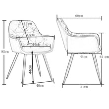 Load image into Gallery viewer, Ainpecca Set of 2/4 Dining Chairs Set Velvet Padded Seat Metal Leg Kitchen ArmChairs Office 039MC