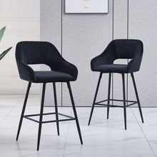 Load image into Gallery viewer, Ainpecca Set of 2/4 Velvet Bar Stools High Counter Breakfast Chairs Kitchen Pub Restaurant 002MC