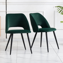 Load image into Gallery viewer, Ainpecca Dining Chairs Set of 2/4 Velvet Set Padded Seat Metal Leg Kitchen Chair Home Office 009MC