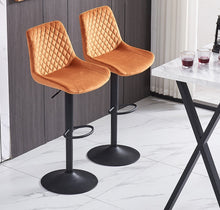 Load image into Gallery viewer, Ainpecca Bar Stools Set of 2 Velvet Swivel Gas Lift Chairs Kitchen 130MC