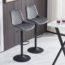 Load image into Gallery viewer, Ainpecca Bar Stools Set of 2 Velvet Swivel Gas Lift Chairs Kitchen 130MC