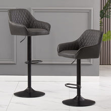 Load image into Gallery viewer, Cbmond Bar Stools(Adjustable Height Swivel Black Footrest)