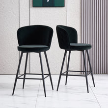 Load image into Gallery viewer, Ainpecca Bar Stool Set of 2/4 Velvet Metal Legs Breakfast Chairs 017144MC
