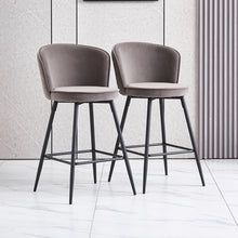 Load image into Gallery viewer, Ainpecca Bar Stool Set of 2/4 Velvet Metal Legs Breakfast Chairs 017144MC