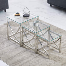 Load image into Gallery viewer, Ainpecca Nest of Coffee Tables Set 3 Piece Nesting Sofa End Side Table For Living Room 02CT