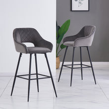 Load image into Gallery viewer, Ainpecca Set of 2/4 Velvet Bar Stools High Counter Breakfast Chairs Kitchen Pub Restaurant 002MC