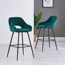 Load image into Gallery viewer, Ainpecca Set of 2/4 Velvet Bar Stools High Counter Breakfast Chairs Kitchen Pub Restaurant 002MC