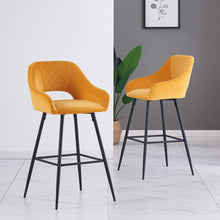 Load image into Gallery viewer, Ainpecca Set of 2/4 Velvet Bar Stools High Counter Breakfast Chairs Kitchen Pub Restaurant 002MC