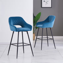 Load image into Gallery viewer, Ainpecca Set of 2/4 Velvet Bar Stools High Counter Breakfast Chairs Kitchen Pub Restaurant 002MC
