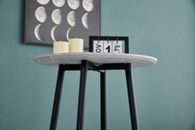 Load image into Gallery viewer, Ainpecca Bar Table Round Kitchen Table Breakfast Dining Table with Marble Effect MDF Board and Metal Frame 109BT