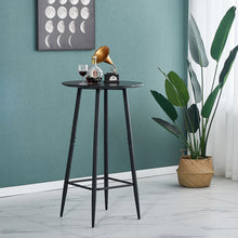 Load image into Gallery viewer, Ainpecca Bar Table Round Kitchen Table Breakfast Dining Table with Marble Effect MDF Board and Metal Frame 109BT