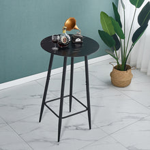 Load image into Gallery viewer, Ainpecca Bar Table Round Kitchen Table Breakfast Dining Table with Marble Effect MDF Board and Metal Frame 109BT