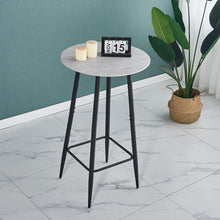 Load image into Gallery viewer, Ainpecca Bar Table Round Kitchen Table Breakfast Dining Table with Marble Effect MDF Board and Metal Frame 109BT