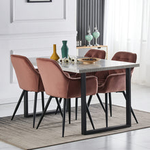 Load image into Gallery viewer, Ainpecca Dining Set Wooden Dining Table MDF Marble Sticker+4 Dining Chairs 108/039MC