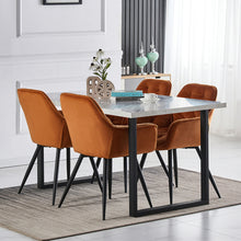 Load image into Gallery viewer, Ainpecca Dining Set Wooden Dining Table MDF Marble Sticker+4 Dining Chairs 108/039MC