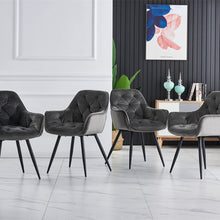 Load image into Gallery viewer, Ainpecca Set of 2/4 Dining Chairs Set Velvet Padded Seat Metal Leg Kitchen ArmChairs Office 039MC