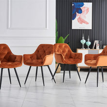 Load image into Gallery viewer, Ainpecca Set of 2/4 Dining Chairs Set Velvet Padded Seat Metal Leg Kitchen ArmChairs Office 039MC
