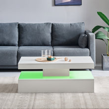 Load image into Gallery viewer, Ainpecca High Gloss White Wood Coffee Table for Living Room RGB LED Light with 16 Colours 03CT