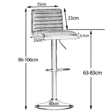 Load image into Gallery viewer, Ainpecca Bar Stools Set of 2 Faux Matte Suede Leather/ Velvet Seat 129BC