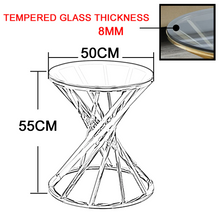 Load image into Gallery viewer, Ainpecca Round Glass Side Table Stainless Steel CT214