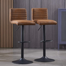 Load image into Gallery viewer, Ainpecca Bar Stools Set of 2 Faux Matte Suede Leather/ Velvet Seat 129BC