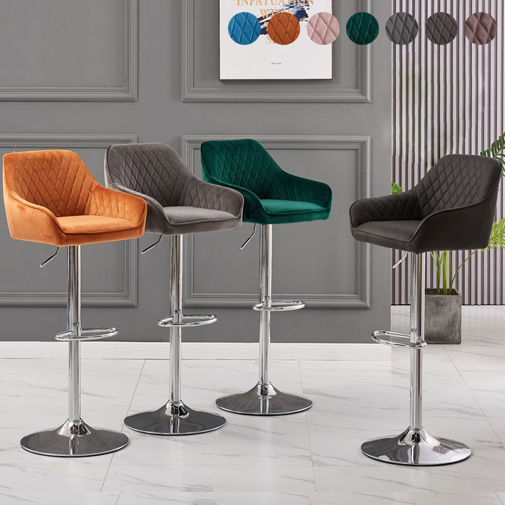 Ainpecca Bar Stools Set of 2 Adjustable Swivel Gas Lift Chrome