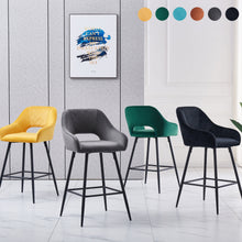 Load image into Gallery viewer, Ainpecca Set of 2/4 Velvet Bar Stools High Counter Breakfast Chairs Kitchen Pub Restaurant 002MC