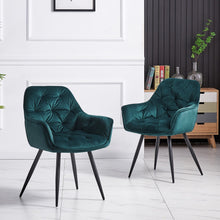 Load image into Gallery viewer, Ainpecca Set of 2/4 Dining Chairs Set Velvet Padded Seat Metal Leg Kitchen ArmChairs Office 039MC