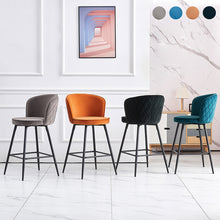 Load image into Gallery viewer, Ainpecca Bar Stool Set of 2/4 Velvet Metal Legs Breakfast Chairs 017144MC