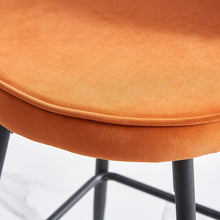 Load image into Gallery viewer, Ainpecca Bar Stool Set of 2/4 Velvet Metal Legs Breakfast Chairs 017144MC