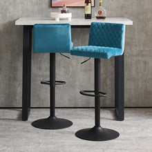 Load image into Gallery viewer, Ainpecca Bar Stools Set of 2 Velvet Chair Diamond Stitch 012MC