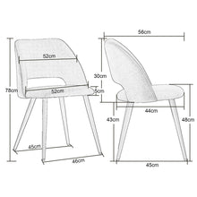 Load image into Gallery viewer, Ainpecca Dining Chairs Set of 2/4 Velvet Set Padded Seat Metal Leg Kitchen Chair Home Office 009MC