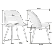 Load image into Gallery viewer, Ainpecca Dining Chairs Set of 2/4 Velvet Set Padded Seat Metal Leg Kitchen Chair Home Office 009MC