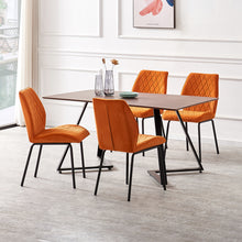 Load image into Gallery viewer, Ainpecca Dining Table Industrial Table Vintage Wood Suit 4-6 Velvet Chairs Dining Room Kitchen 005DC/A007MC