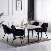 Load image into Gallery viewer, Ainpecca Dining Set Wooden Dining Table MDF Marble Sticker+4 Dining Chairs 108/039MC