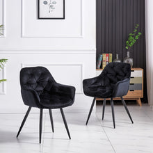 Load image into Gallery viewer, Ainpecca Set of 2/4 Dining Chairs Set Velvet Padded Seat Metal Leg Kitchen ArmChairs Office 039MC